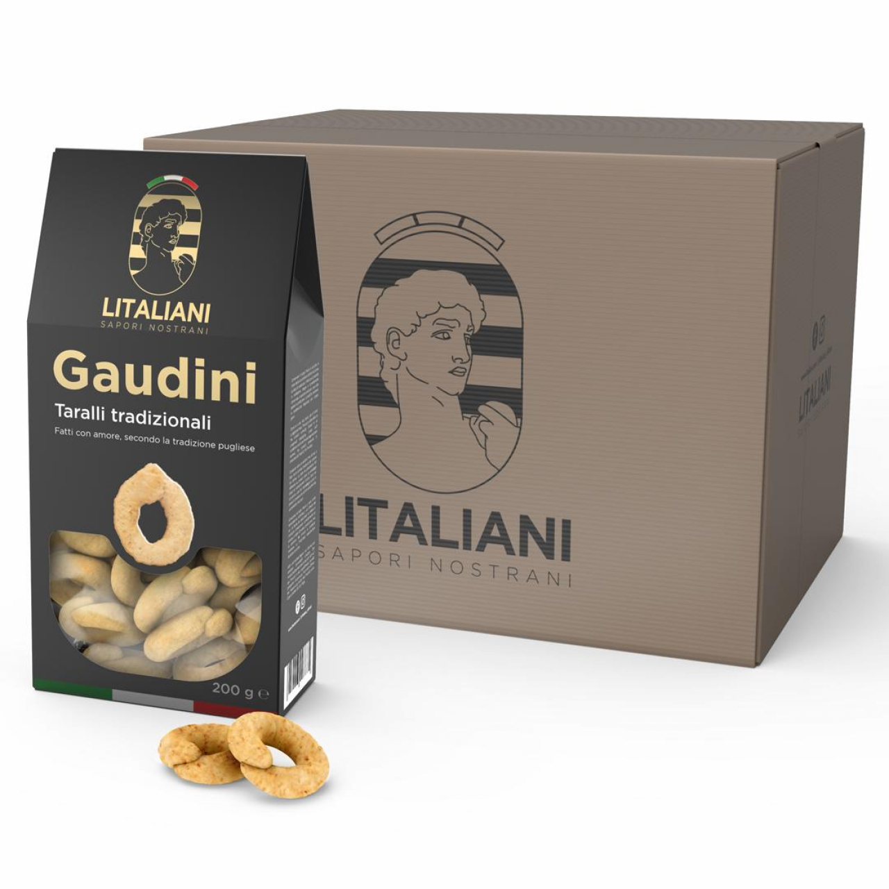 Gaudini 12 paquets de taralli classiques 2400 g (12 paquets x 200 g)
