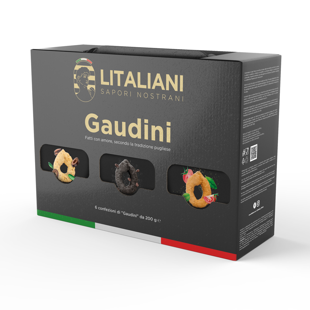 Box Gaudini – 6 paquets de Taralli 1200 g (6 confezioni da 200g)